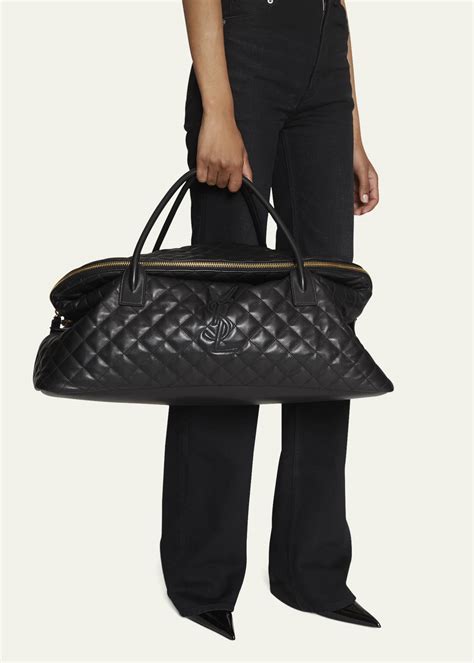 ES GIANT TRAVEL BAG IN QUILTED LEATHER.